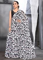 Georgette Black Traditional Wear Printed Saree